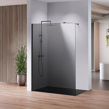 Стеклянная стационарная перегородка в душевую